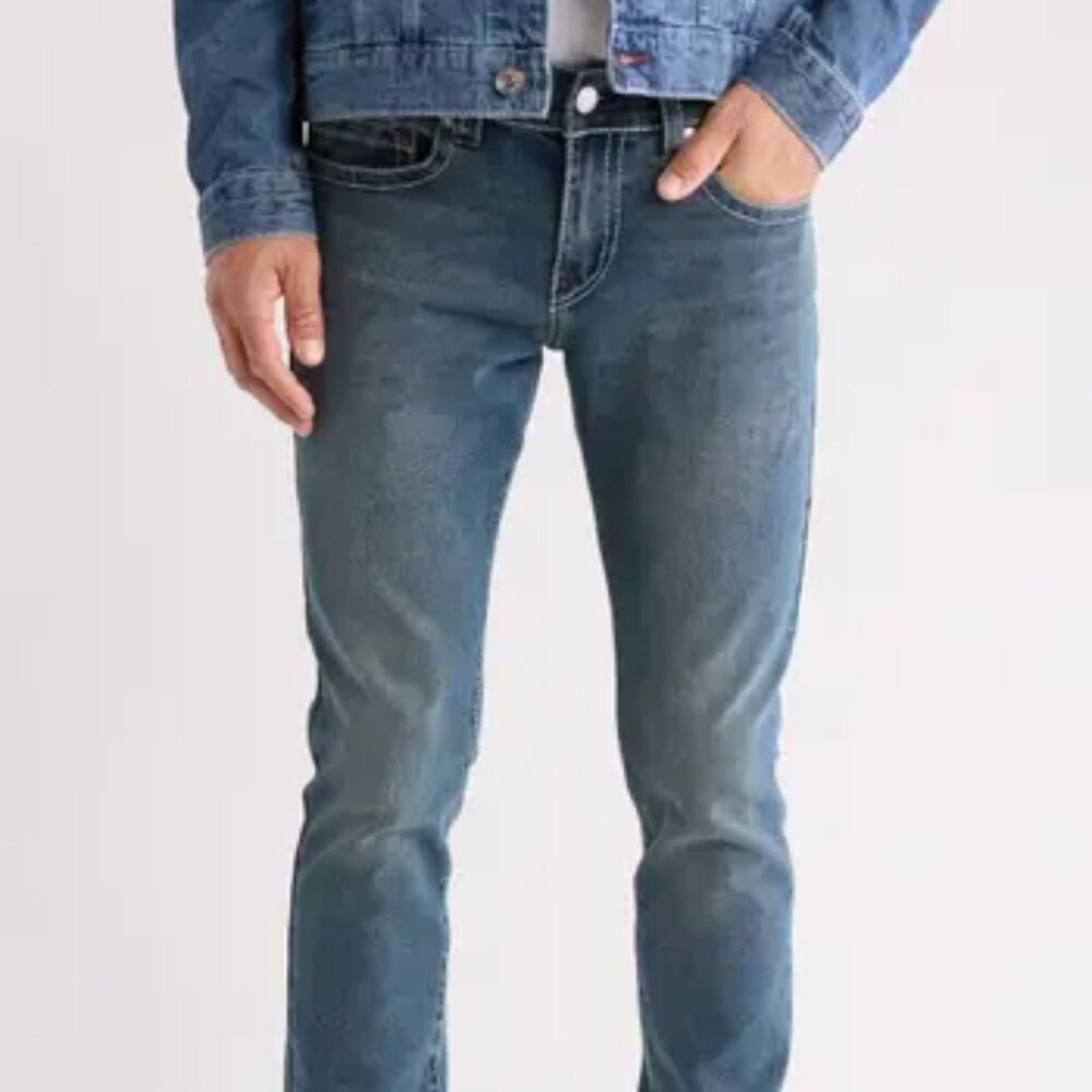 NWT True Religion Men's Rocco Big T Skinny Medium Fog Sz 32